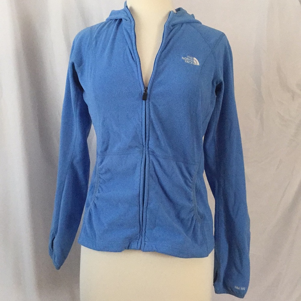 North Face size M blue zip-up light fleece